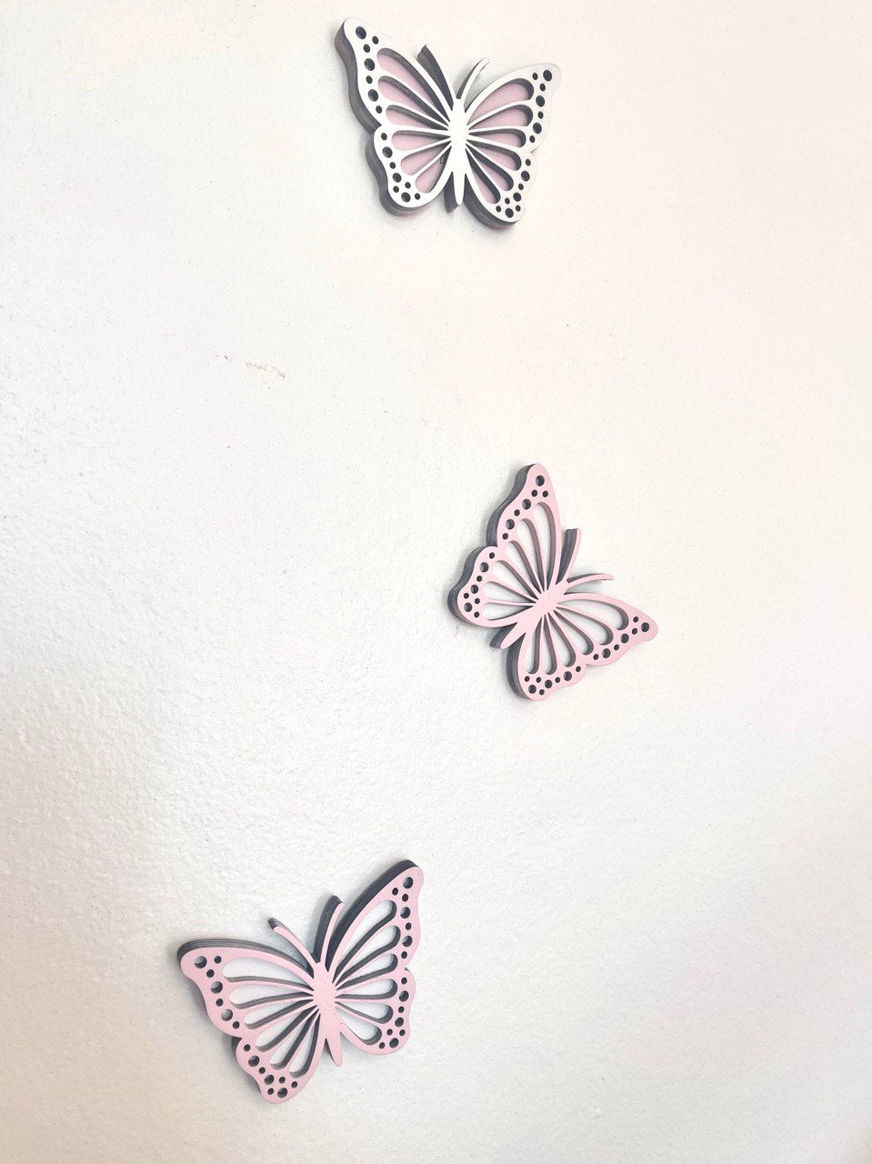 Ensemble de 3 Papillons Muraux en Bois - Décoration 3D Bicolore